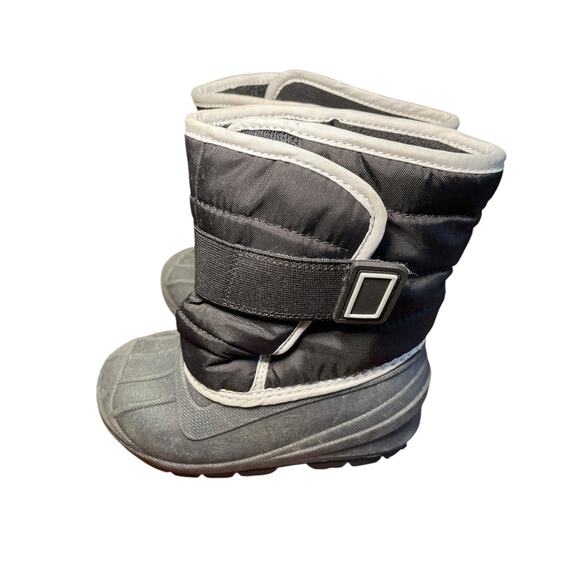 Cat & Jack Snow Boots Toddler Little Boy Girl‎ 7 Black & Grey Waterproof - Picture 4 of 9